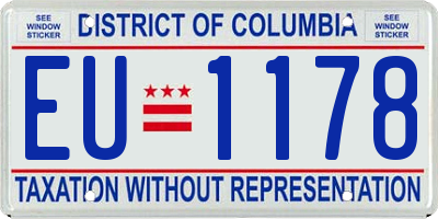DC license plate EU1178