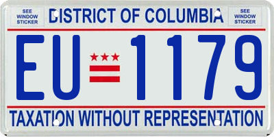 DC license plate EU1179