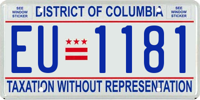 DC license plate EU1181