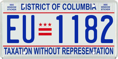 DC license plate EU1182