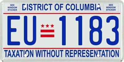 DC license plate EU1183
