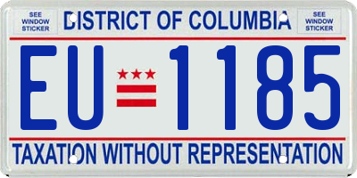 DC license plate EU1185