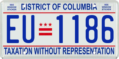 DC license plate EU1186