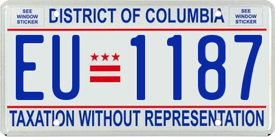 DC license plate EU1187