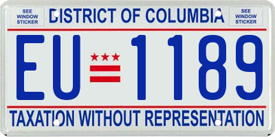 DC license plate EU1189