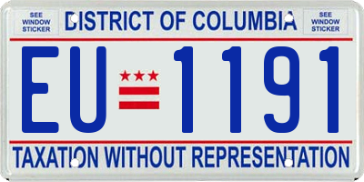 DC license plate EU1191