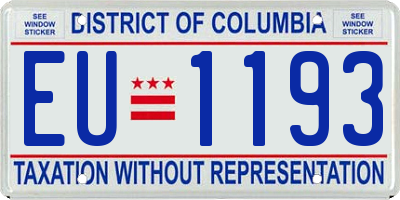 DC license plate EU1193