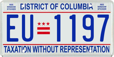 DC license plate EU1197