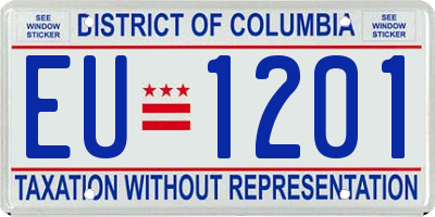 DC license plate EU1201