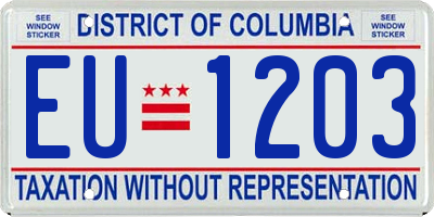 DC license plate EU1203