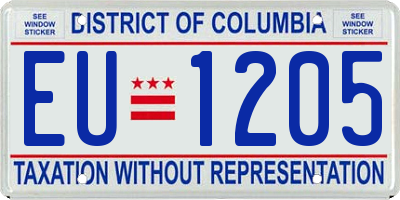 DC license plate EU1205