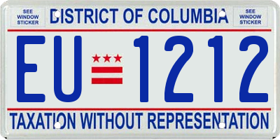 DC license plate EU1212