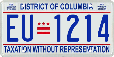 DC license plate EU1214