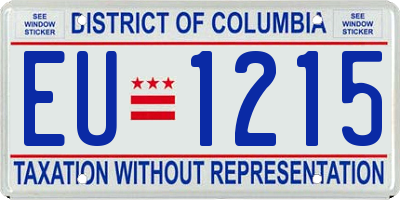 DC license plate EU1215
