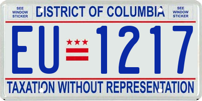 DC license plate EU1217