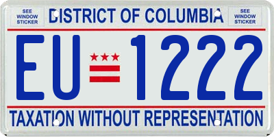 DC license plate EU1222