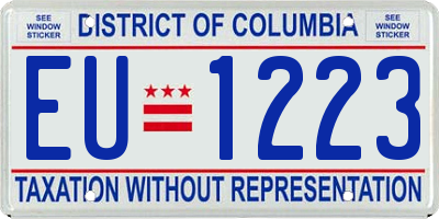 DC license plate EU1223