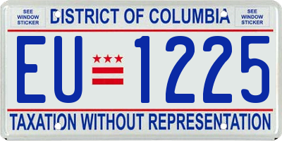 DC license plate EU1225