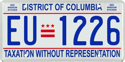 DC license plate EU1226