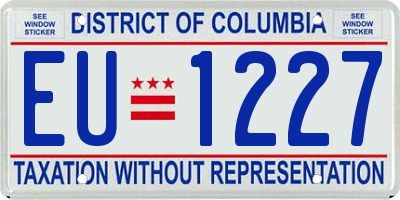 DC license plate EU1227