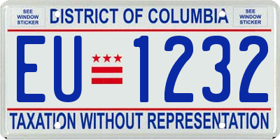 DC license plate EU1232