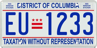 DC license plate EU1233