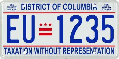 DC license plate EU1235