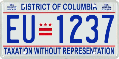 DC license plate EU1237