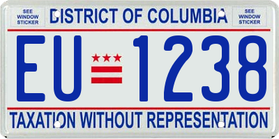 DC license plate EU1238