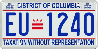DC license plate EU1240