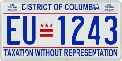 DC license plate EU1243