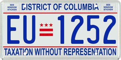 DC license plate EU1252