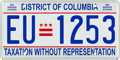 DC license plate EU1253