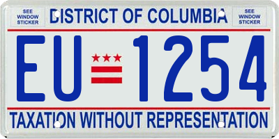 DC license plate EU1254