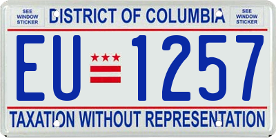 DC license plate EU1257