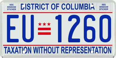 DC license plate EU1260