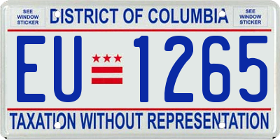 DC license plate EU1265
