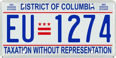 DC license plate EU1274