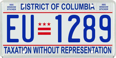 DC license plate EU1289
