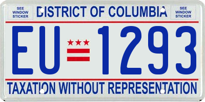 DC license plate EU1293