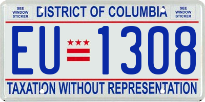 DC license plate EU1308