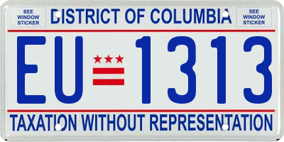 DC license plate EU1313