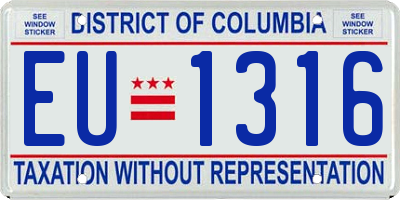 DC license plate EU1316