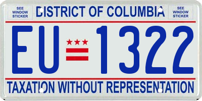 DC license plate EU1322