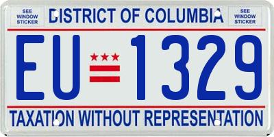 DC license plate EU1329