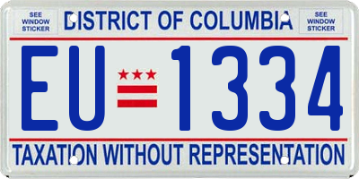 DC license plate EU1334