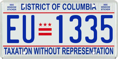 DC license plate EU1335