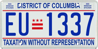 DC license plate EU1337