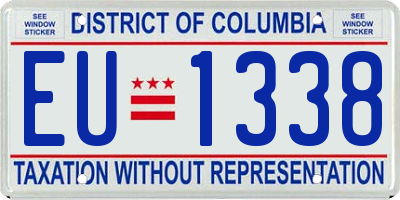 DC license plate EU1338