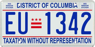 DC license plate EU1342